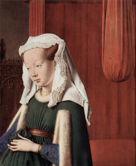  Arnolfini-Hochzeit, Hochzeitsbild des Giovanni Arnolfini und seine Frau Giovanna Cenami, Detail