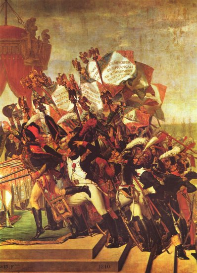 Juramento del ejército al emperator después de la distribución de las ágilas en el campo de Marte en Paris al día 5 de diciembre 1801, detalle