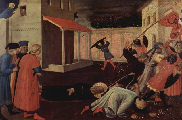 Tabernáculo del gremio de los tejedores de lino de Florencia, tabla derecha de predal, escena
